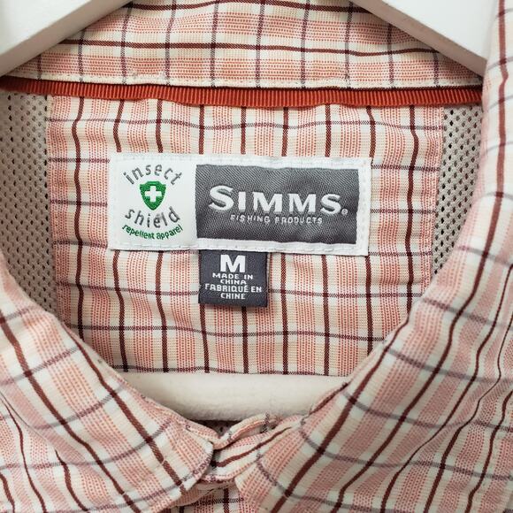 SIMMS Insect Shield L/S Button Up Fishing Shirt Red/Rust (?) Men's Medium ~ VGUC - Picture 2 of 12